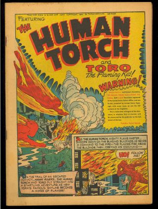 Marvel Mystery Comics 20 Coverless O/w Sub - Mariner Wwii Timely 1941