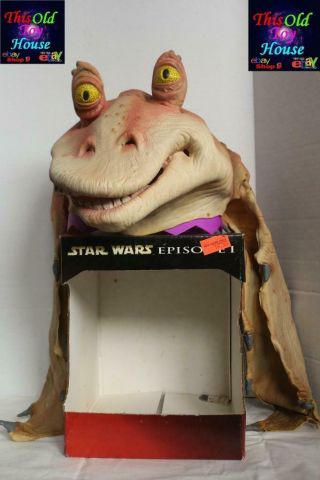 Star Wars Eps 1 Jar Jar Binks Mask Don Post Mask Series 1999 Read W/ Box Read
