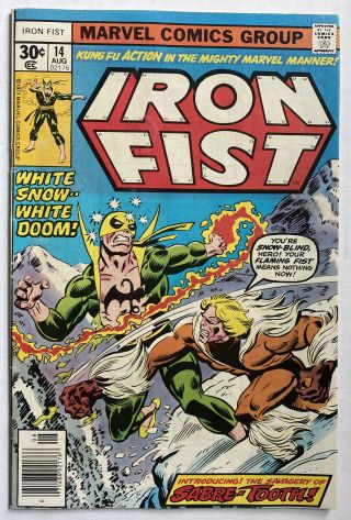 Iron Fist 14 | Marvel 1977 Bronze Age Key 1st App Sabertooth