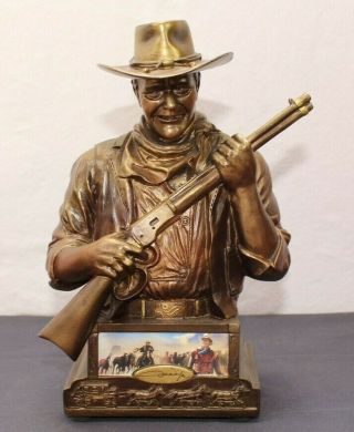" John Wayne,  Guardian " Bronze Sculpted Bank The Duke Bradford Exchange 1 Of 3500