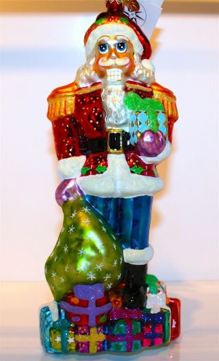 Christopher Radko St Cracker Claus Glass Christmas Nutcracker Ornament Limited