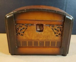 Vintage Occupied Japan Wooden Musical Cigarette Box & Lighter W Rotating Pics