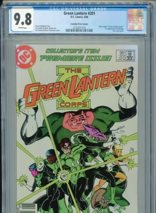 1986 Dc Green Lantern 201 1st Appearance Kilowog Canadian Price Variant Cgc 9.  8