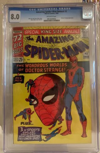 The Spider - Man Annual 2 Cgc 8.  0 Doctor Strange Appearance