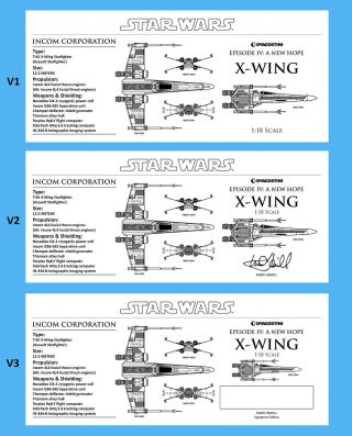 Deagostini X - Wing Specs Signature Plaques 3x7