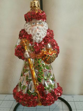 Christopher Radko Heart Disease Awareness 6 " Santa Glass Ornament Retired