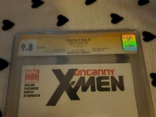 Uncanny X Men 1 CGC 9.  8 Stan Lee Signed Marvel Comics Vol 2 Jan 2012 3