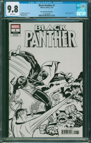 Black Panther 1 Jack Kirby 1:1000 B&w Sketch Remastered Variant Cgc 9.  8