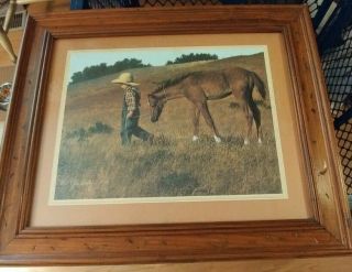 Vintage Home Interiors Boy With Pony In Field Picture 1979 Jim Daly 17.  5 " X 20.  5