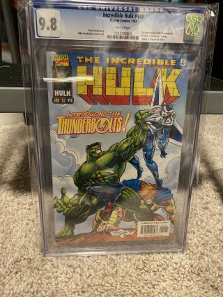 Incredible Hulk 449 Cgc 9.  8 Nm/mt White Pages First Appearance Of Thunderbolts