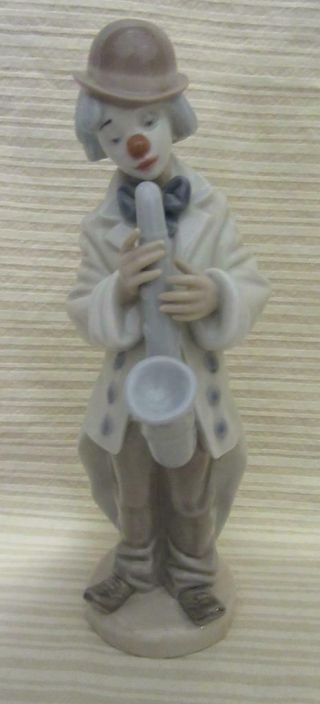 Lladro Sad Sax Clown With Saxophone Figurine 5471 1987 9 "