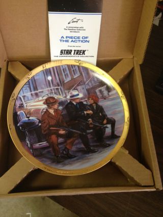 Vintage Collectors Plate Star Trek A Piece Of The Action 20th Anniversary Plate