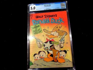 Four Color 199 - Cgc 5.  0 - " Carl Barks Cover,  Story " Donald Duck " Golden Age "