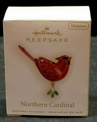 2009 Northern Cardinal Hallmark Keepsake Christmas Ornament Miniature T22