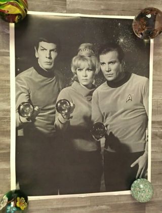 Vintage Star Trek 1976 Poster W/ Janice Rand Grace Lee Whitney & Shatner Nimoy