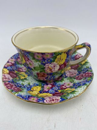 Julia Chintz Royal Winton Made In England Cup Round Saucer Vintage 30 