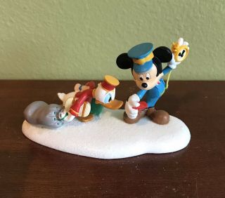 Retired Disney Department 56 Hurry Up Donald 2013,  Mickey’s Christmas Village