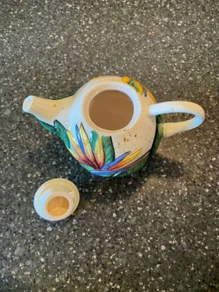 Island Plantations Hand Painted Bird of Paradise Teapot Set For 2 3