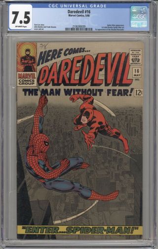 Daredevil 16 Cgc 7.  5 Ow Stan Lee 1st John Romita Spider - Man Marvel Comics 1966