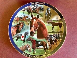 Danbury Secretariat Triple Crown Winner Limited Ed.  Plate Horse Equestrian