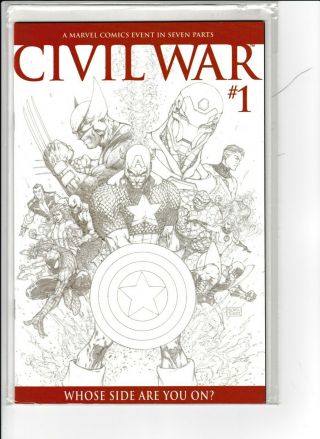 Civil War 1 - 7 Sketch Variant Set Never Out Of Bags Nm