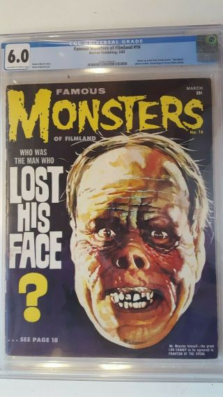 Famous Monsters Of Filmland 16 Cgc 6.  0 Classic Lon Chaney Cover