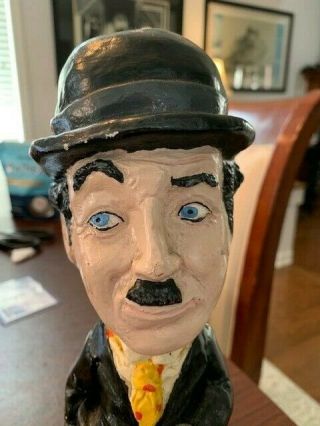 11 Inch Vintage Charlie Chaplin Statue / Figure - Hand Painted 2