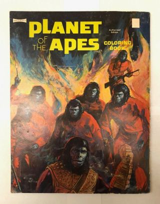 Vintage Artcraft Planet of the Apes Coloring Book Saalfield Pub.  C1531 2