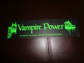 House Of Dark Shadows Vampire Power Promo Bumper Sticker 1970 Rare