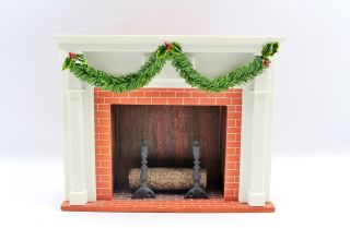 2000 Byers Choice Caroler Brick Fireplace & Mantle Hearth