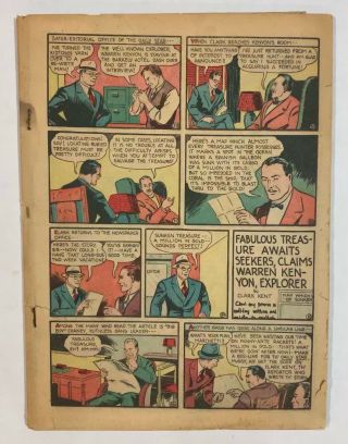 Action Comics 15 - Very Early Superman/ 5th Superman Cover - 8/39 - Coverless