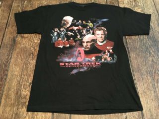 Rare Vintage 1994 Star Trek Generations Movie Mens Xl Shirt Captain Kirk Picard