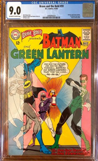 Brave And The Bold 59 Cgc 9.  0 1st Batman & Green Lantern Team - Up Silver Age Dc