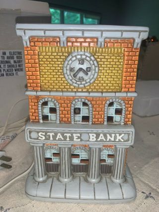 Lefton Colonial Christmas Village State Bank With Deed 06345 From 1987