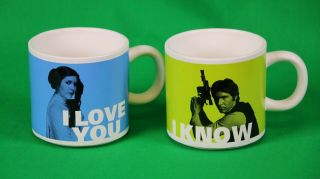 Star Wars I Love You I Know Han Solo & Leia His & Hers Coffee Mug Set (hallmark)