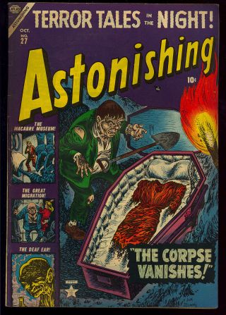Astonishing 27 Owner Pre - Code Golden Age Horror Atlas Comic 1953 Fn