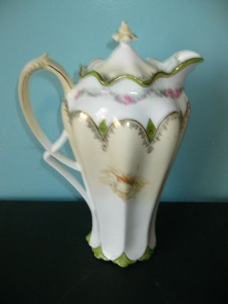 4 Piece Vintage Cholate Ceramic Tea Set - Teapot - Cups & Plates 2