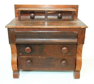 Salesman Sample Empire Style Wood Dresser,  Antique/vintage,  9.  5 " X 9.  25 " X 6 "