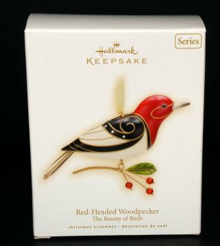Hallmark Ornament 2009 Beauty Of Birds 5 In Series Red - Headed Woodpecker