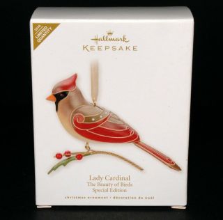 Hallmark Ornament 2010 Beauty Of Birds Special Edition Lady Cardinal