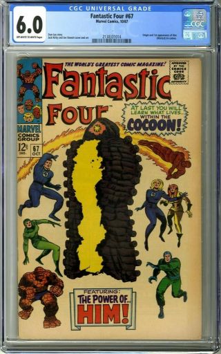 Fantastic Four 67 (1967) Cgc 6.  0 Ow White Pgs Origin And 1st Appearance Warlock