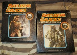 2 1978 Parker Brothers Battlestar Galactica Puzzles Starbuck & Ovion Guard 2