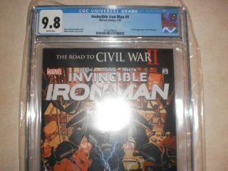Invincible Iron Man 1 Cgc 9.  8 1st Appearance Of Riri Williams