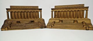 Antique Vintage Bradley & Hubbard Bronzed Cast Iron Bookends Lincoln Memorial