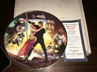 Star Wars Return Of The Jedi Collector Plate W/ Certificate Of Authenticity 1993