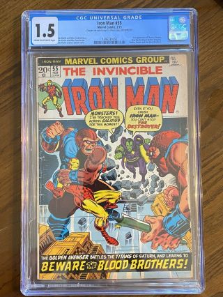 Iron Man 55 Cgc 1.  5 1st Appearance Of Thanos