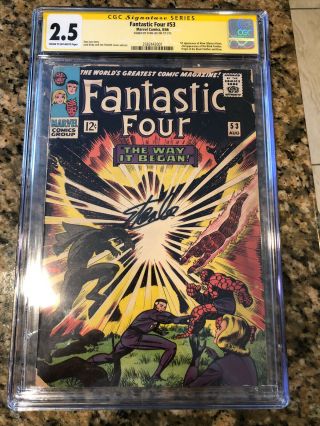 Fantastic Four 53 (1966,  Marvel) 1st Klaw/2nd Black Panther,  Cgc Signed Stan Lee