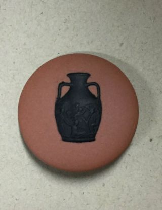 Early Wedgwood Jasperware Portland Vase Button 1957 Black On Terra Cotta