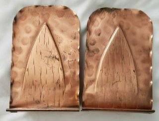 Hammered Copper Bookends Art Deco Arts And Crafts Mcm Mid Century