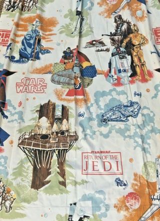 Vintage Sears Star Wars Return Of The Jedi Curtains Pair Drapes Panels 62 " Long